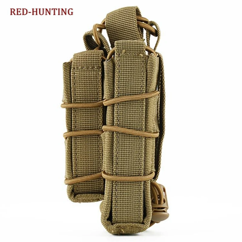 Bolsa táctica militar Molle para revistas, bolsa de caza con Clip para Cartucho AR/M4/M16, de un solo Rifle, con tapa abierta - imagen 4