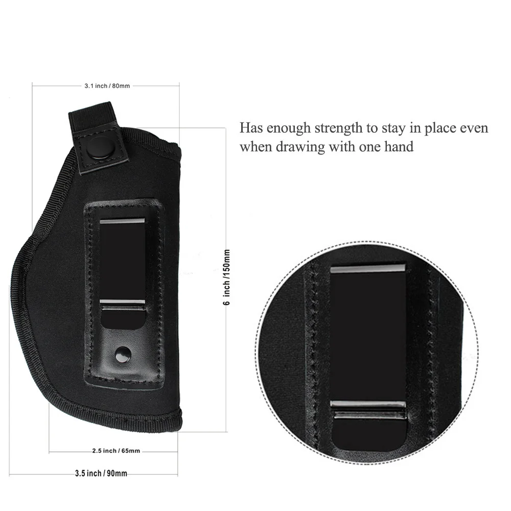 Funda táctica de nailon para caza, funda de neopreno para pistola GLOCK 17 19 22 23 32 33 92 M9, fundas universales ocultas para pistola - imagen 5