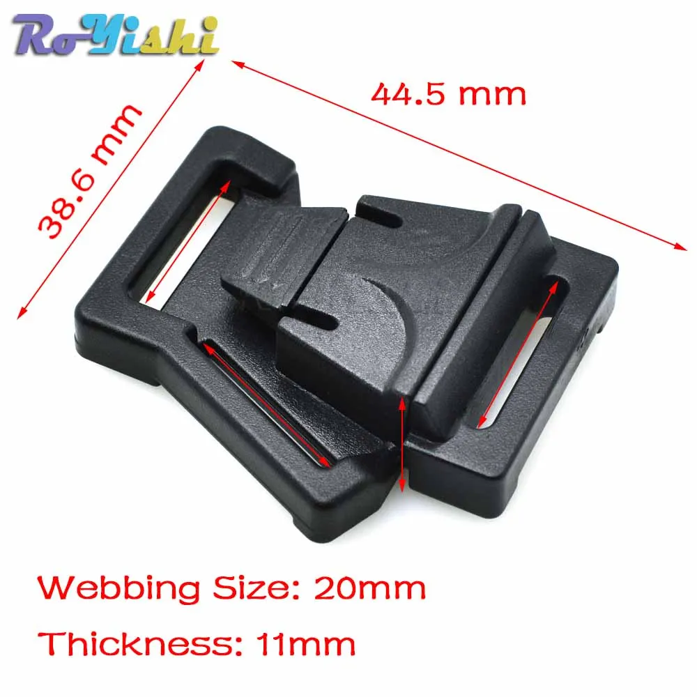 Hebilla de Liberación lateral de plástico para deportes al aire libre, bolsas de estudiantes, equipaje, 3/4 "(20mm), 2 unids/paquete - imagen 2