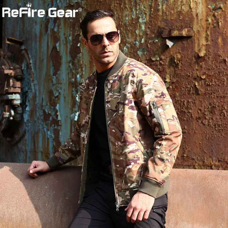 ReFire Gear-chaqueta táctica MA1 impermeable para hombre, forro polar cálido, militar, de camuflaje, de invierno - imagen 4