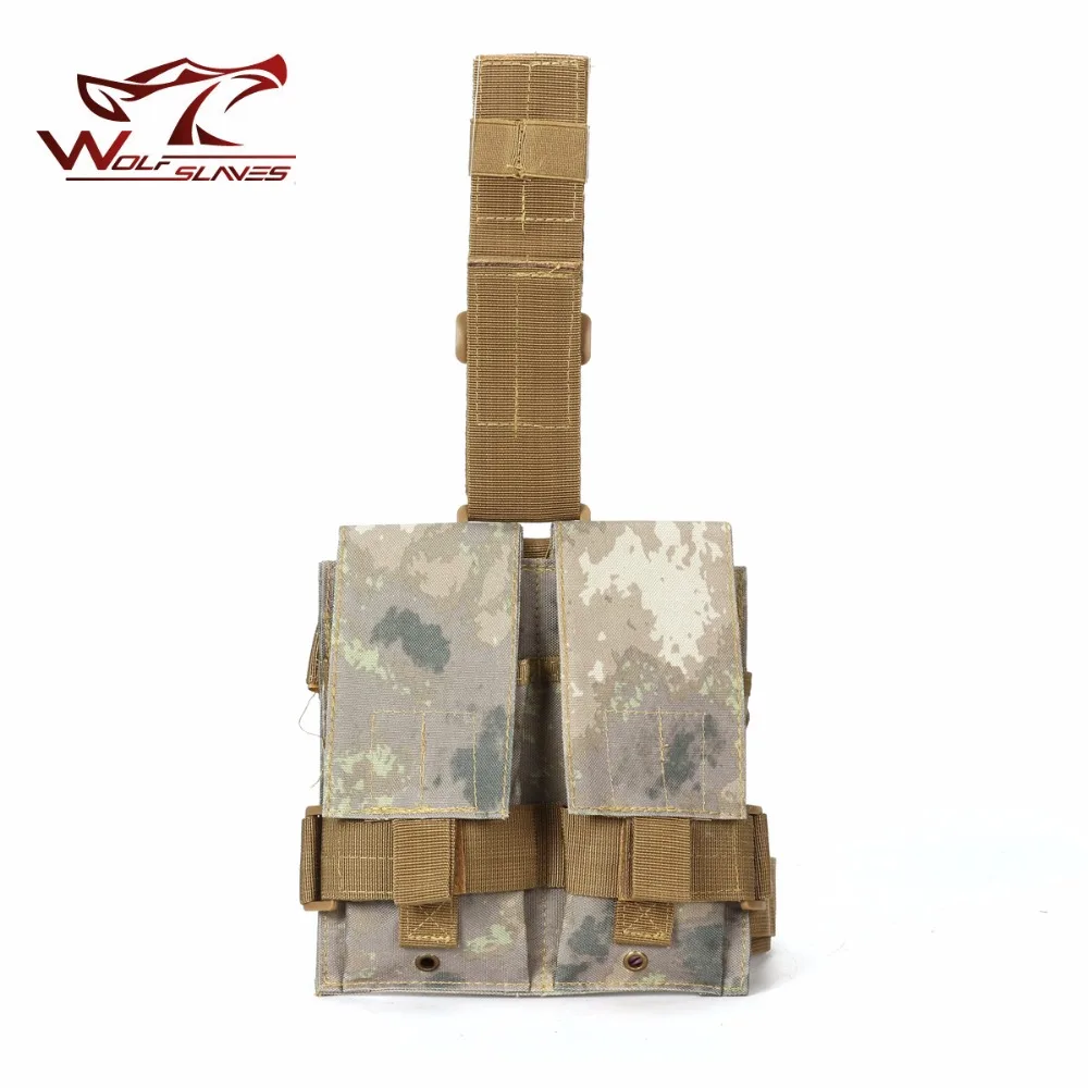 Bolsa táctica Molle doble M4 de 5,56mm para Airsoft Paintball, Panel de pierna, utilitario Mag, bolsa de Rifle de camuflaje - imagen 3
