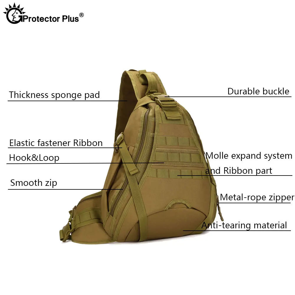 Mochila táctica Molle para ordenador portátil, morral impermeable para acampar, senderismo, viaje, ciclismo, 14 pulgadas - imagen 3