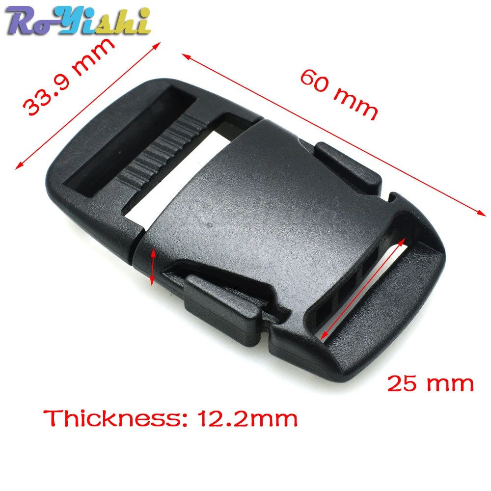 Hebilla de Liberación lateral de plástico para mochila, correas de equipaje, bolsa de deportes al aire libre, 100 unids/paquete - imagen 2