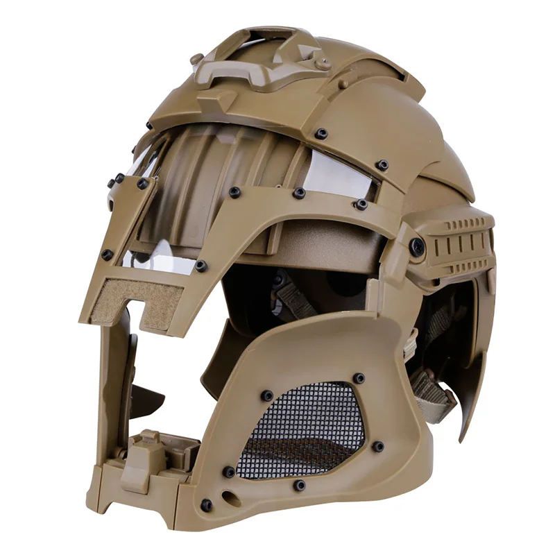 Casco táctico Medieval de guerrero de hierro, carril integrado NVG, Base de transferencia, perilla de esfera, deporte al aire libre, combate, Airsoft, Paintball - imagen 4