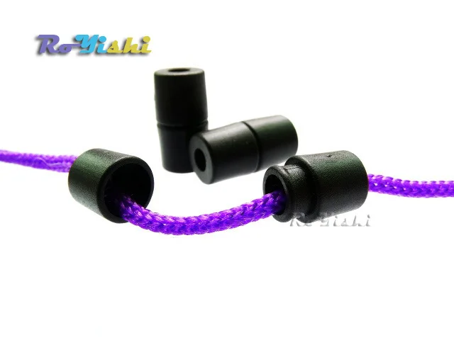Conectores de barril Pop separadores de seguridad de cordón negro para Paracord y cordones de cinta, hebillas de plástico, 50 unids/lote por paquete - imagen 4