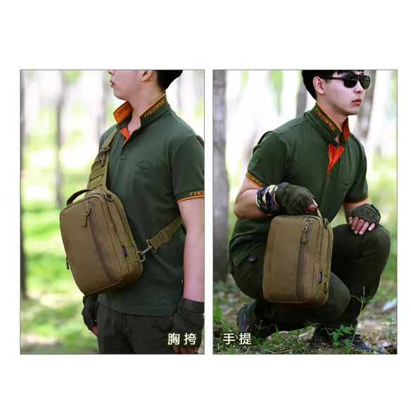 Mochila de camuflaje multifunción para exteriores, bolsas de pecho de nailon impermeables, bolso de hombro grande con eslinga - imagen 4