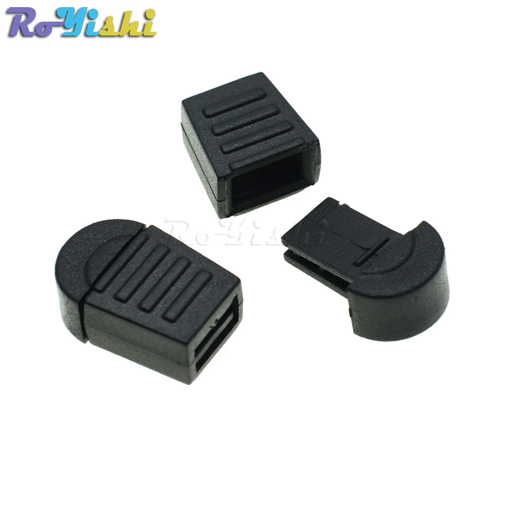 Tiradores de cremallera, extremos de cuerda de cordón, hebilla de Clip de cremallera de bloqueo, negro para Paracord, 50 unids/lote por paquete - imagen 4