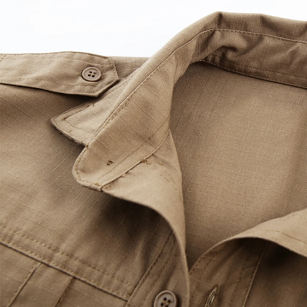 Mege-Camisa de manga larga de estilo militar para hombre, camisa de camuflaje táctico del Ejército de EE. UU., blusa informal Ripstop, otoño y primavera - imagen 5