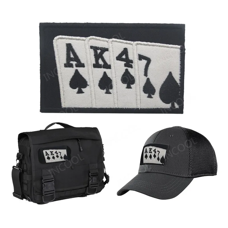 Parche bordado 3D, parches de cartas de juego, apliques de póker bordados para ropa, mochila, envío directo - imagen 2