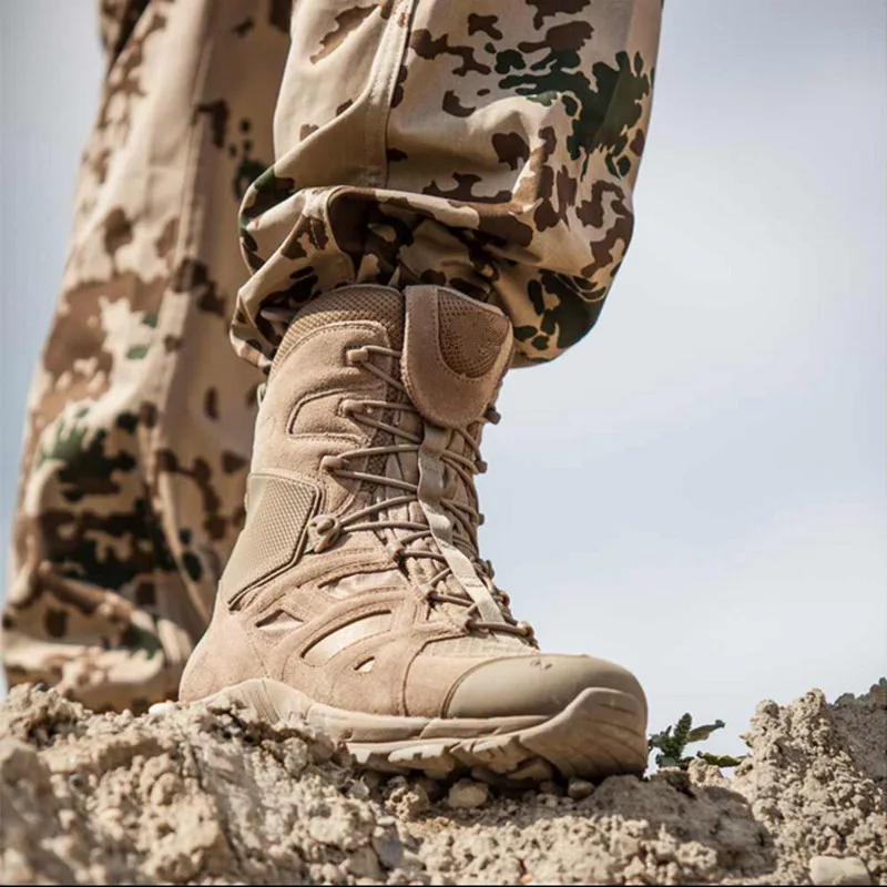 Botas de Montañismo al aire libre para hombre, zapatos de desierto, antideslizantes, resistentes al desgaste, transpirables, tela de nailon 1000D - imagen 5
