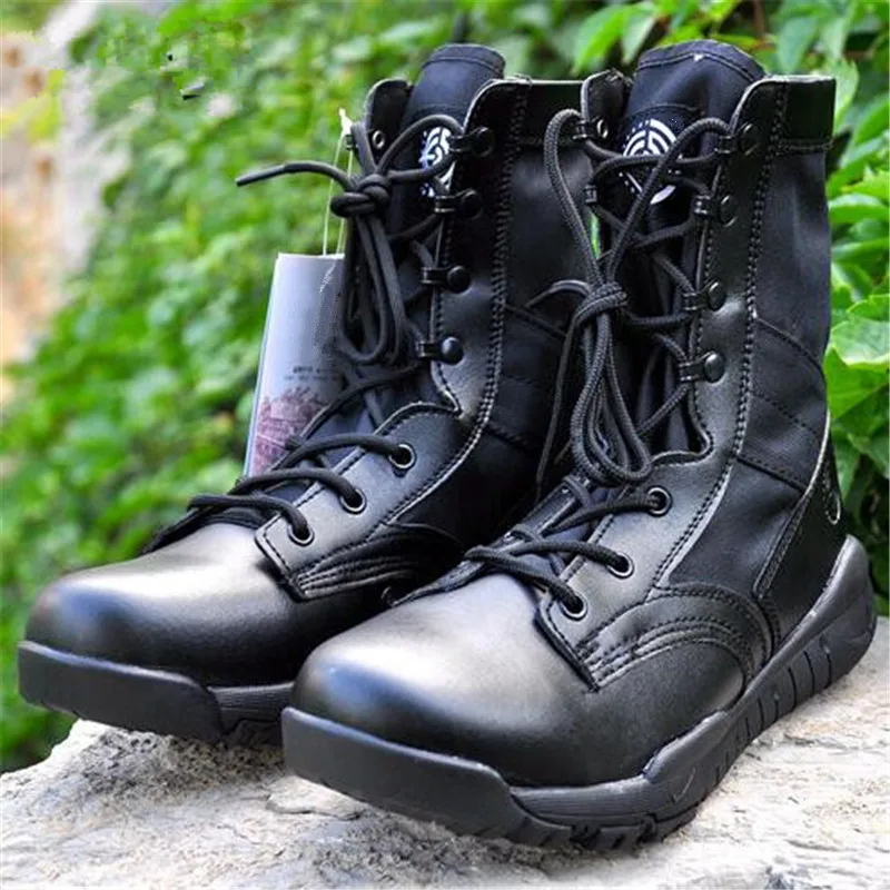 Botas de cuero ultraligeras para hombre y mujer, zapatos altos para senderismo, escalada, desierto y jungla, primavera y otoño - imagen 3