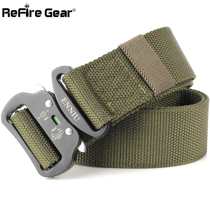 ReFire Gear-cinturón táctico de nailon para hombres, cinturón táctico de combate del Ejército de los Estados Unidos, de alta resistencia, de seguridad, 4,5 cm - imagen 4