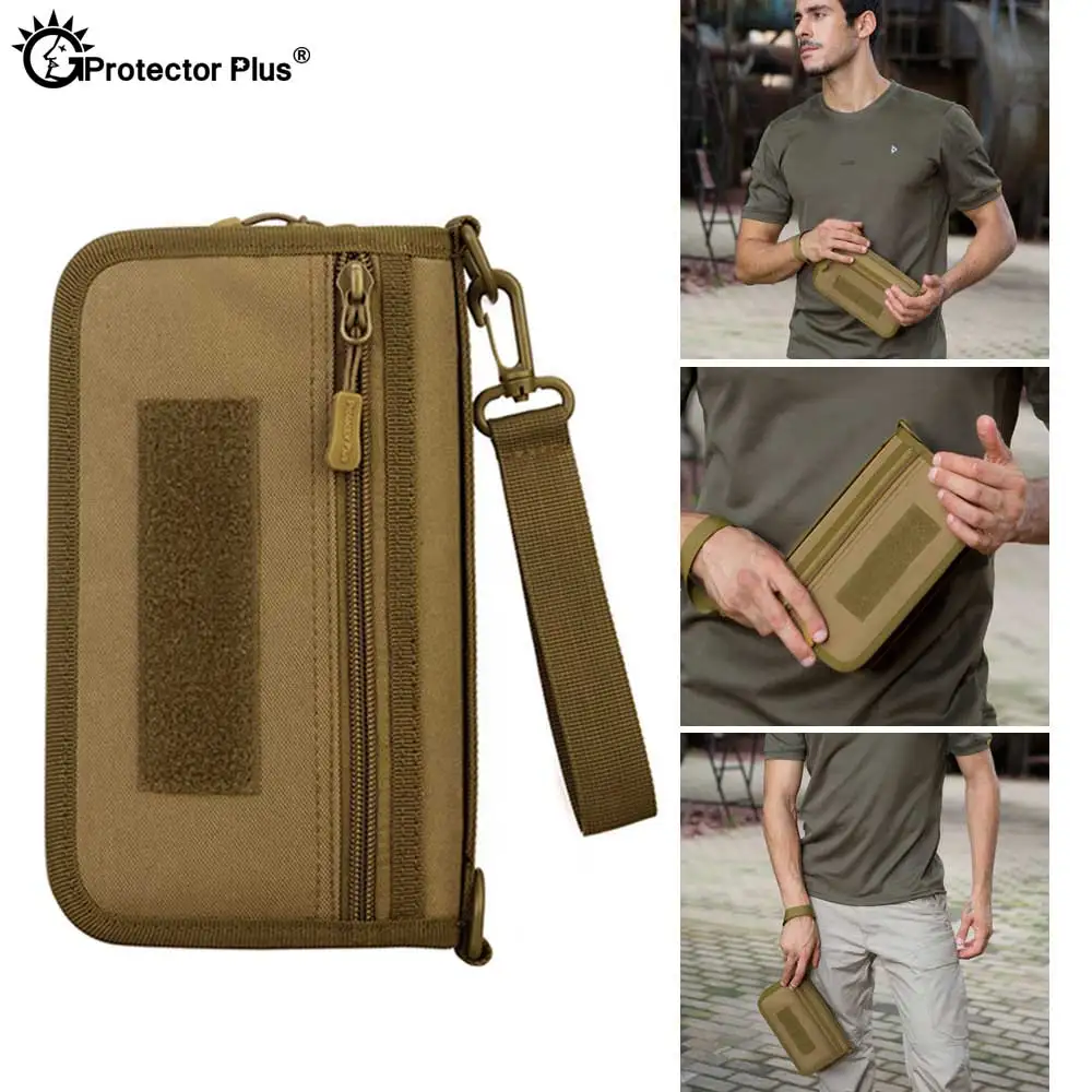 PROTECTOR de bolso táctico para hombre, Cartera de camuflaje de nailon, 6 pulgadas, para teléfono, pasaporte, viaje, senderismo, Camping, Molle - imagen 4