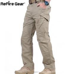 Pantalones Cargo tácticos IX9 City para hombre, pantalones militares del Ejército SWAT de combate, de algodón, muchos bolsillos, elásticos, flexibles, informales, XXXL