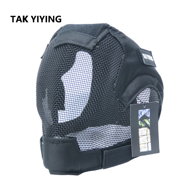 TAK YIYING máscaras de Paintball Airsoft al aire libre caza malla de acero máscara facial completa - imagen 2