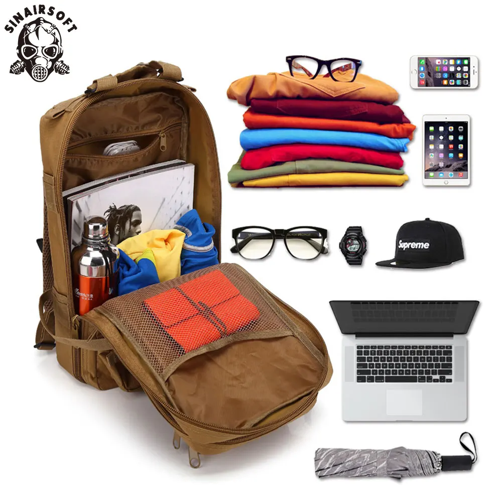 Mochila táctica de viaje, bolsa de camuflaje deportiva, escalada al aire libre, caza, pesca, senderismo, paquete de 3P - imagen 5