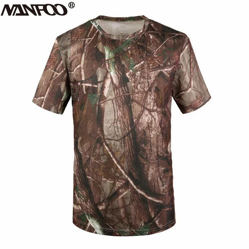 Camiseta deportiva de secado rápido transpirable de manga corta de verano para hombre, camisas de entrenamiento militar táctico de camuflaje de poliéster suave - imagen 2