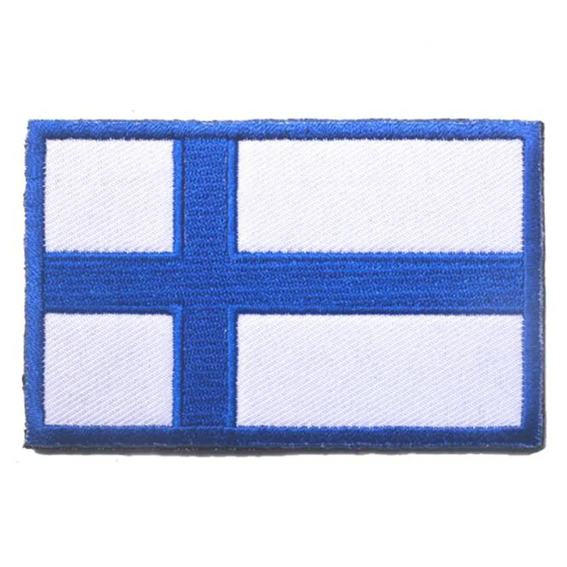 Parche de bandera 1, parche bordado de bandera de Finlandia, Noruega, Suecia, Dinamarca, adecuado para la superficie de gancho de ropa a rayas DIY - imagen 2
