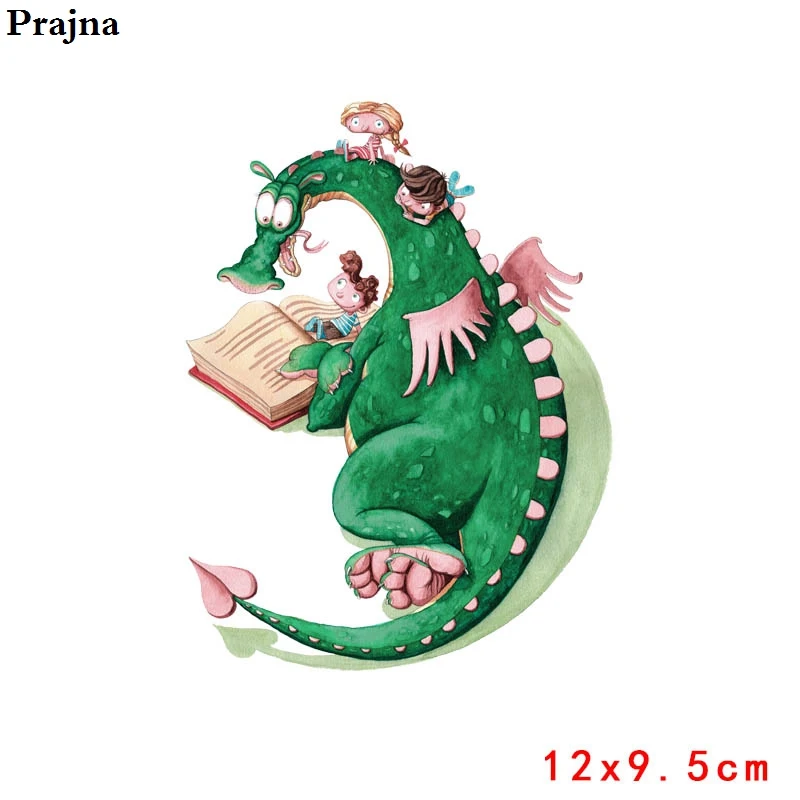 Prajna-pegatinas térmicas de transferencia de calor para ropa de niños, animales de dibujos animados, gato, perro, Rana, ciervo, elefante, planchado - imagen 3