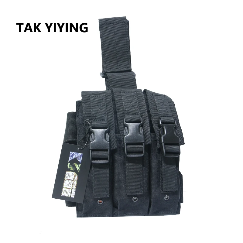 TAK YIYING-Airsoft táctico de liberación rápida MP5, funda Triple magnética, soporte MOLLE Mag, funda con Clip para Cartucho, color negro - imagen 4