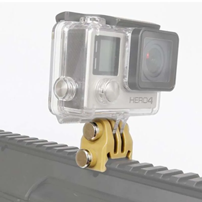 Accesorios tácticos Go Pro adaptador de montaje fijo soporte de conexión de plástico de riel de 20mm para GoPro 3+ 4 - imagen 5