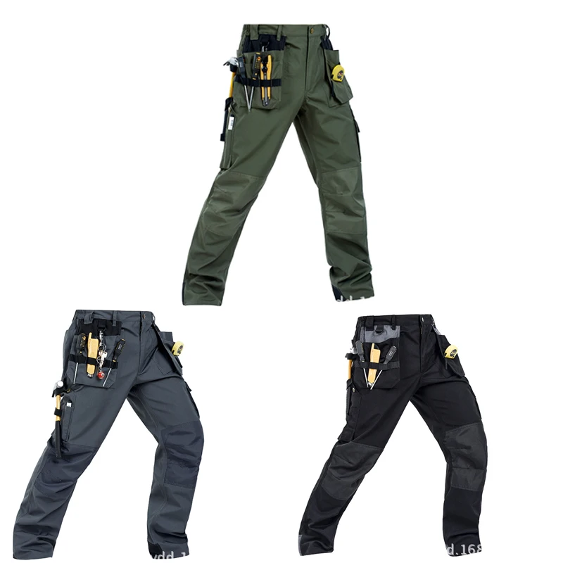 Pantalones de trabajo con múltiples bolsillos, resistentes al desgaste, pantalones Cargo mecánicos para trabajadores, pantalones de alta calidad para reparación de máquinas, 2024 - imagen 3