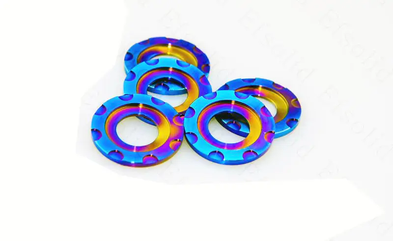 Tornillos de titanio M8 M10, arandelas, juntas, almohadilla de cuña azul/Plata, 4 Uds./lote M6 - imagen 3