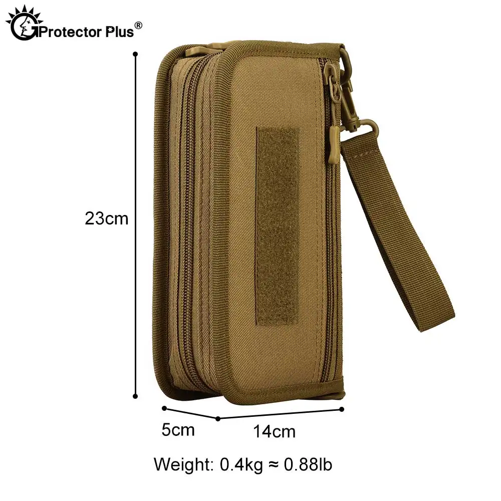 PROTECTOR de bolso táctico para hombre, Cartera de camuflaje de nailon, 6 pulgadas, para teléfono, pasaporte, viaje, senderismo, Camping, Molle - imagen 2