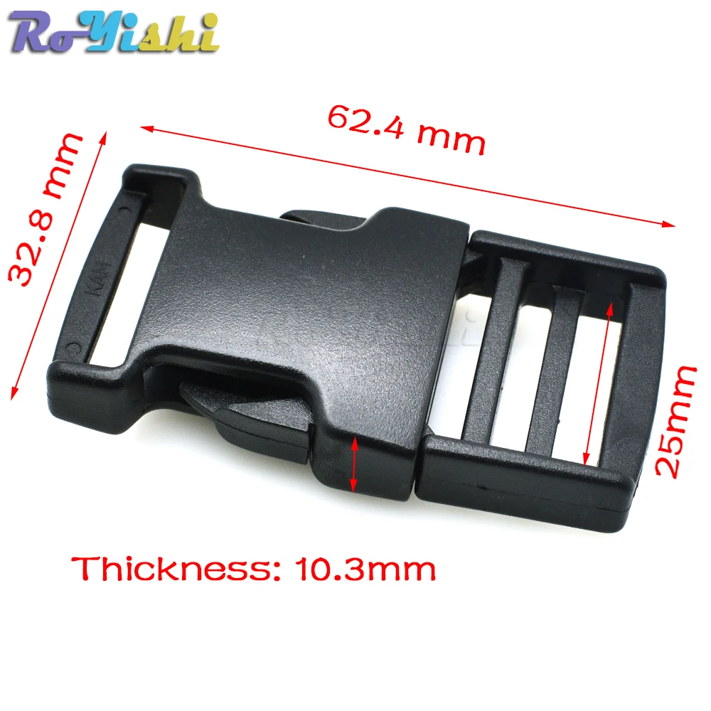 500 unids/paquete de correas de 1 "(25mm), hebilla lateral de dos tiempos de plástico para mochilas tácticas, bolsas de Camping - imagen 2