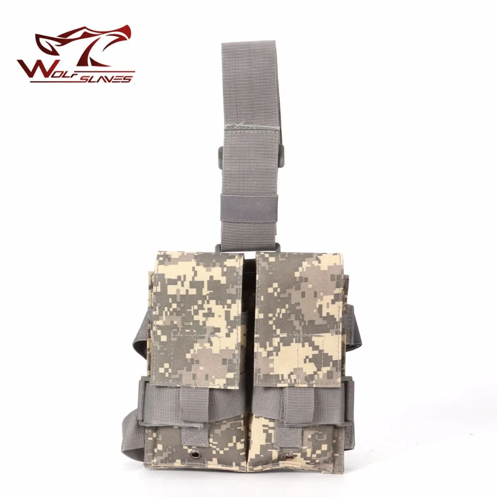 Bolsa táctica Molle doble M4 de 5,56mm para Airsoft Paintball, Panel de pierna, utilitario Mag, bolsa de Rifle de camuflaje - imagen 4
