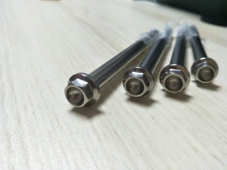 Tornillos de cabeza de brida de titanio para motocicleta y coche, 4 unidades, M6 x 70/80mm - imagen 4