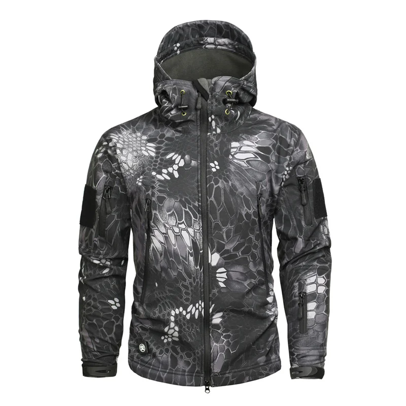 Chaqueta de camuflaje para hombre, abrigo de piel de tiburón de concha suave, ropa militar impermeable, Otoño e Invierno - imagen 3