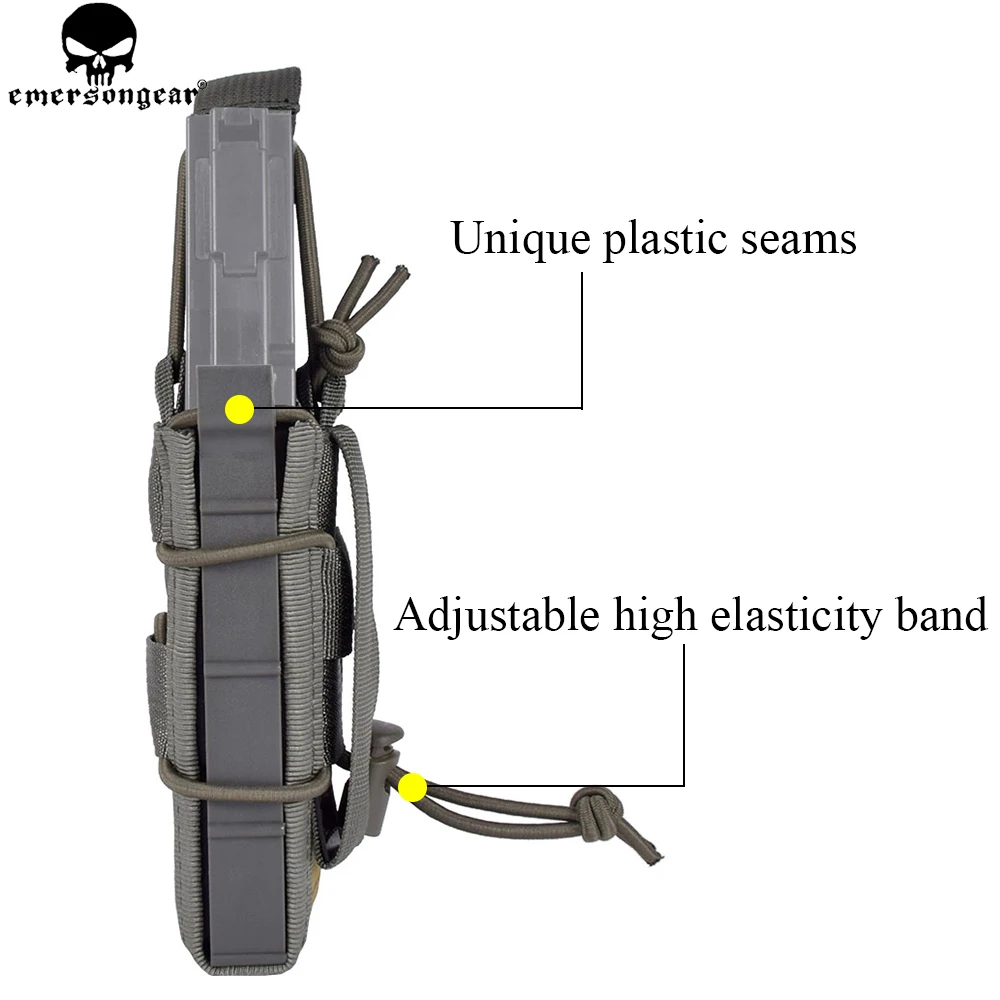 EMERSONGEAR bolsa para revistas de una sola unidad M4 M14 AK G3 Molle bolsa táctica civil funda de nailon follaje verde Coyote marrón - imagen 5