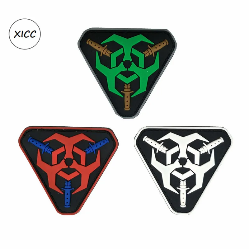 XICC-Parche de goma militar respetuoso con el medio ambiente, pegatinas de PVC de estilo popular con personalidad, insignia del ejército de gancho y bucle, apliques de brazaletes para ropa - imagen 3