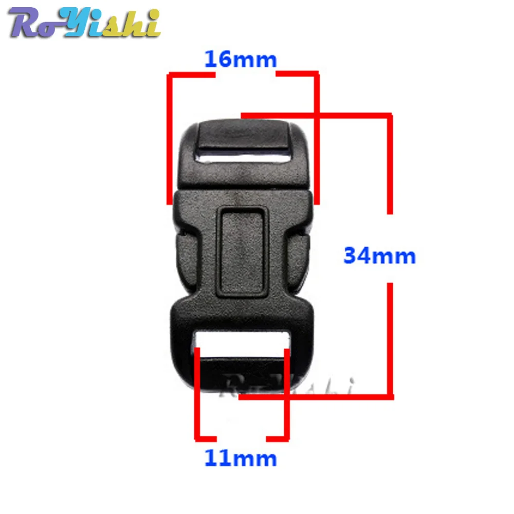 Hebillas de plástico contorneadas/curvadas para pulsera Paracord, 100 unids/paquete, 1/2 "(11mm) - imagen 2