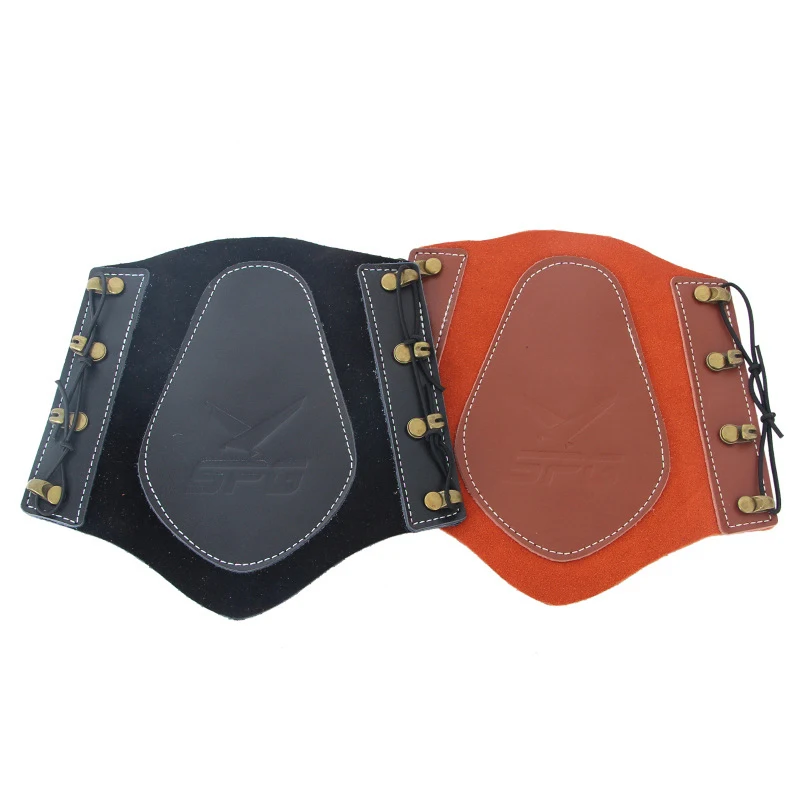 Protector de brazo de cuero de vaca para tiro con arco, cordones, Protector de pulsera, herramienta de arco de caza para proteger accesorios de arco y flecha, 1 ud. - imagen 3