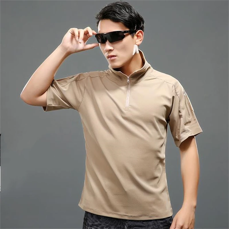 Uniforme militar de manga corta para hombre, camisa táctica de camuflaje, camisetas casuales de combate de secado rápido, camisetas del ejército para hombre, Tops de caza y senderismo - imagen 5