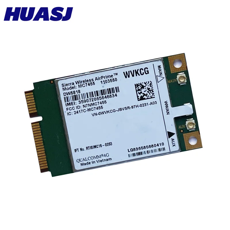 HUASJ MC7455 DW5818 WVKCG LTE 4G tarjeta mini PCI-E FDD-LTE 4G módulo Cat6 para Dell laptop WWAN tarjeta - imagen 3