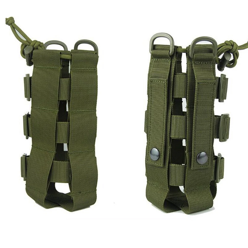 Bolsa táctica para botella de agua al aire libre, soporte para hervidor Molle, ajustable, para escalada, senderismo, Camping - imagen 4