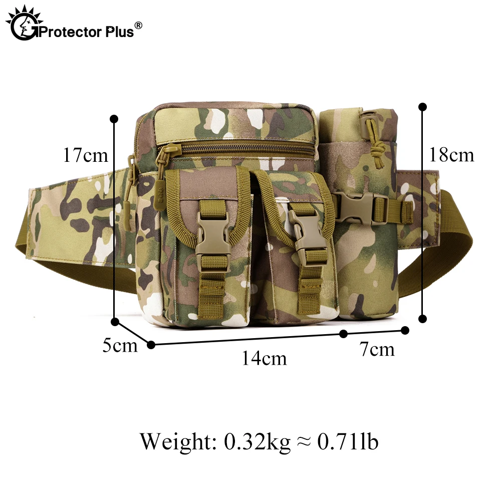 PROTECTOR PLUS táctico para botella de agua, riñonera militar para deportes al aire libre, Camping, viaje, impermeable, bolsa de nailon 900D con bolsa de agua - imagen 2