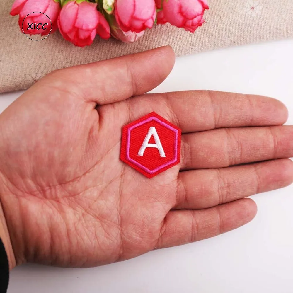 XICC-Conjunto de parches de letras en inglés, Set de 26 parches para coser hierro en camisetas, pegatinas para ropa, tela Diy, letras geométricas cuadradas rectangulares DIY - imagen 3