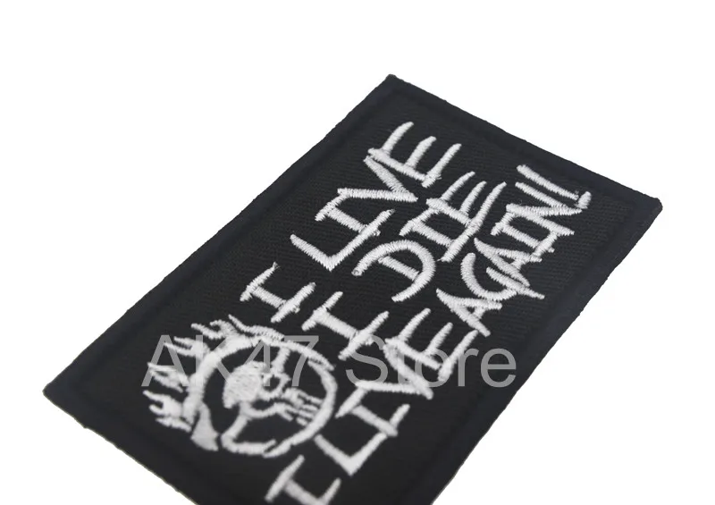 Parche de aplique de insignia de emblema para mochila, sombrero, chaqueta, bolsa, Mad Max, Fury, I LIVE DIE I LIVE AGAIN, parche bordado - imagen 3