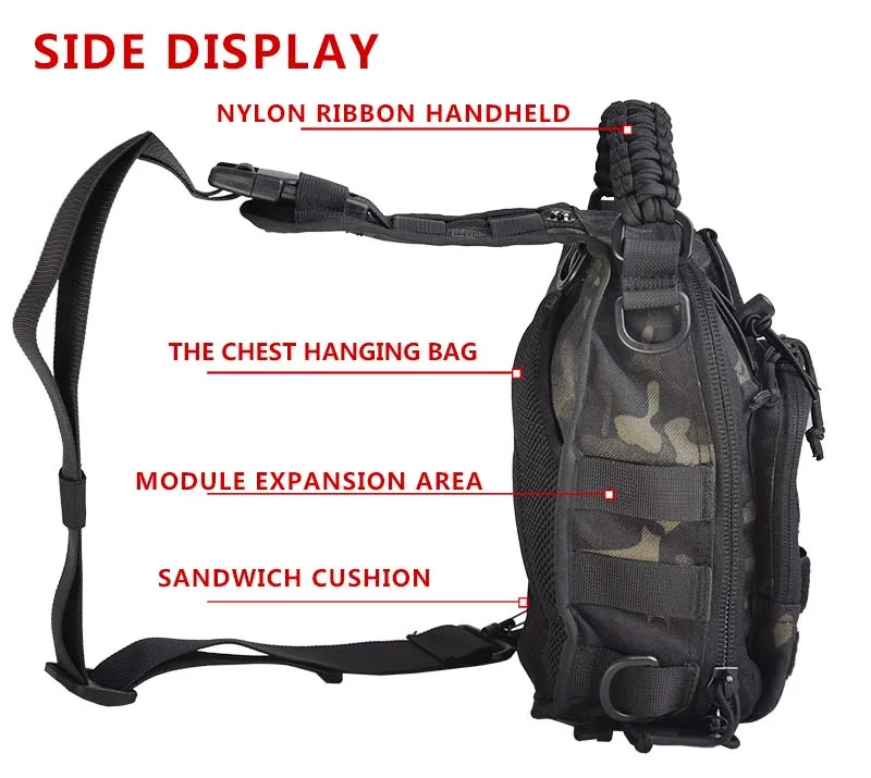 HAN WILD mochila de senderismo, bolso de hombro para escalada deportiva, táctica, Camping, caza, pesca, Trekking, militar, al aire libre, 15-20L - imagen 4