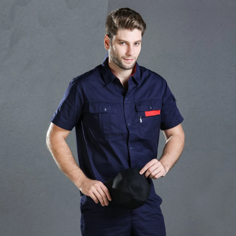 Conjunto de ropa de trabajo fina de verano para hombre, traje duradero de seguridad para electricista, traje para personal de taller, herramientas de trabajo, uniformes de reparación de automóviles - imagen 4