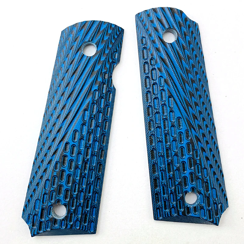 2 piezas tácticas 1911 empuñaduras azul G10 empuñaduras parche empuñaduras personalizadas CNC empuñaduras Accesorios - imagen 3