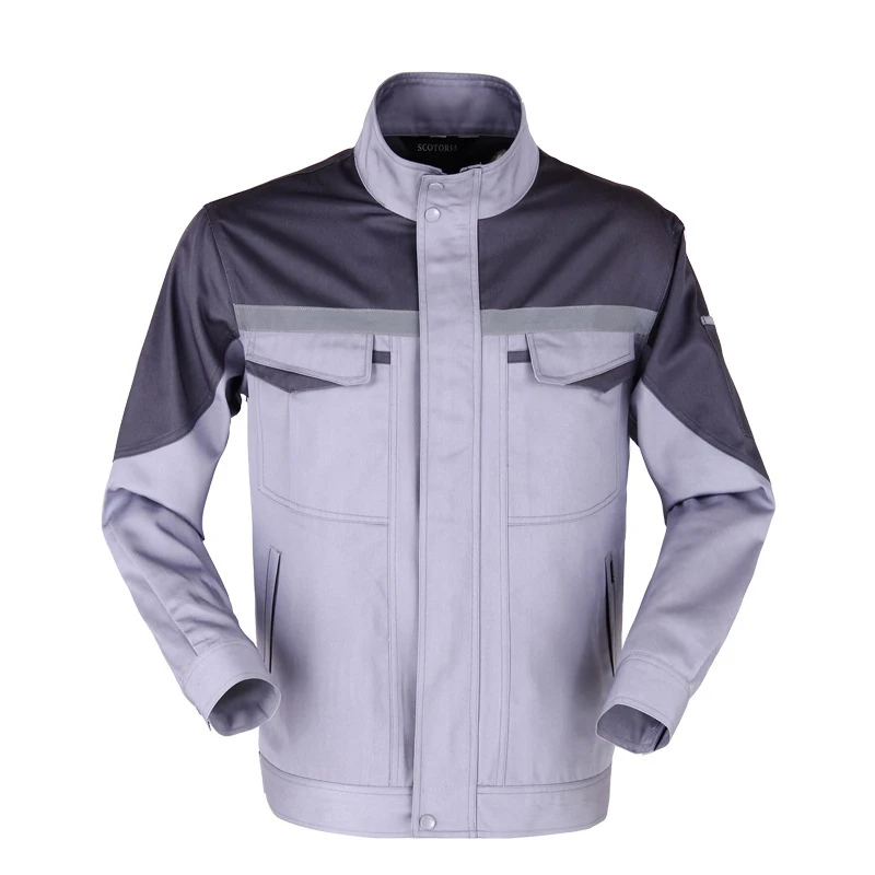 Nuevos conjuntos de ropa de trabajo para hombres y mujeres, chaquetas reflectantes + Pantalones, primavera y otoño, reparación de máquinas, soldador, monos de taller, uniformes de trabajo - imagen 4