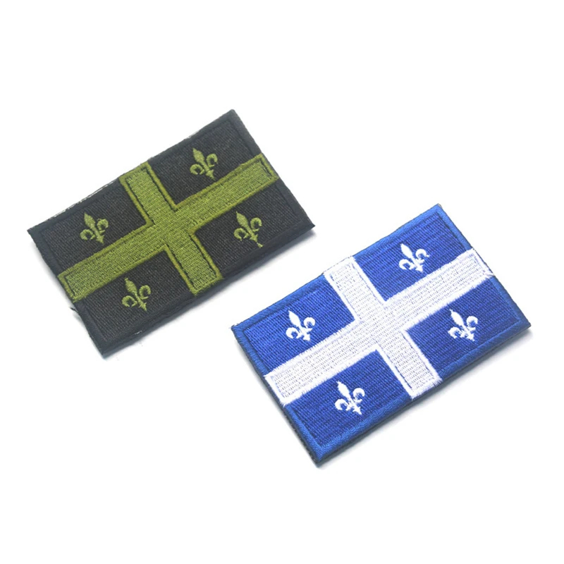 Parche de bandera de Quebec, deporte de fútbol nacional, talla M, apliques de logotipo, parche PROVINCIAL de QUEBEC, CANADA PEQUEÑA para chaqueta de mochila - imagen 2