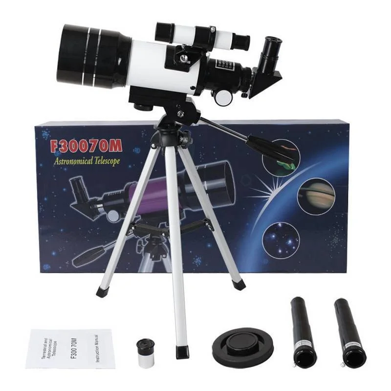 Telescopio astronómico refractivo 150X con Clip para teléfono, Monocular HD para exteriores, niños, principiantes, estudiantes, Kit de bricolaje - imagen 3