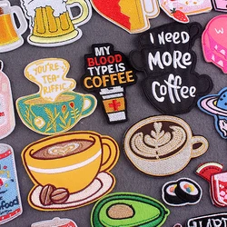 Parche termoadhesivo café bebidas – diseño gastronómico para ropa textil