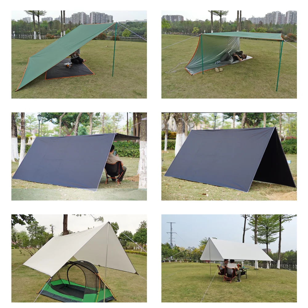 Lona impermeable ultraligera para acampar, refugio solar para exteriores, toldo de vela, sombrilla para jardín, Playa y Pesca - imagen 5